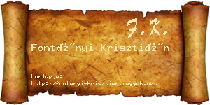 Fontányi Krisztián névjegykártya